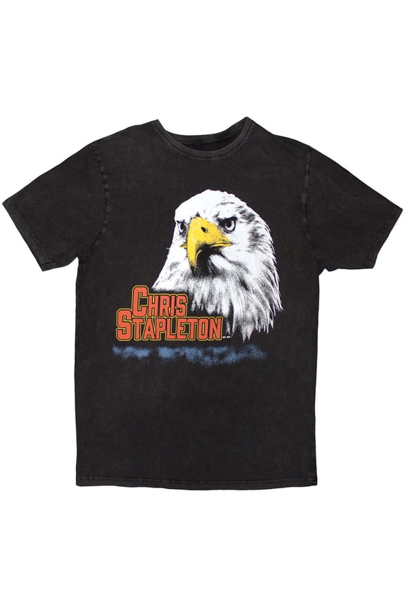 Chris Stapleton Unisex Stone Wash T-Shirt Eagle (Charcoal Grey)