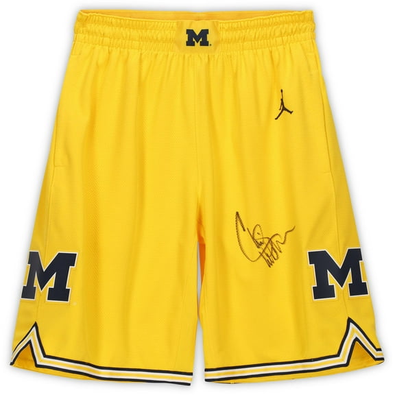 Chris Webber Michigan Wolverines Autographed Jordan Brand Yellow Replica Basketball Shorts - Fanatics Authentic Certified