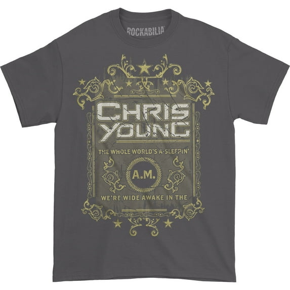 Chris Young Men's The Whole World's A Sleepin T-shirt Large Charcoal