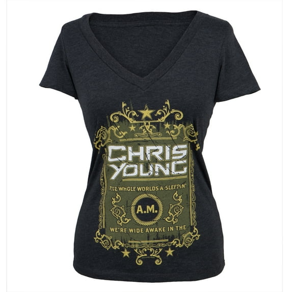Chris Young Women's Juniors The Whole World's A Sleepin Short Sleeve T Shirt
