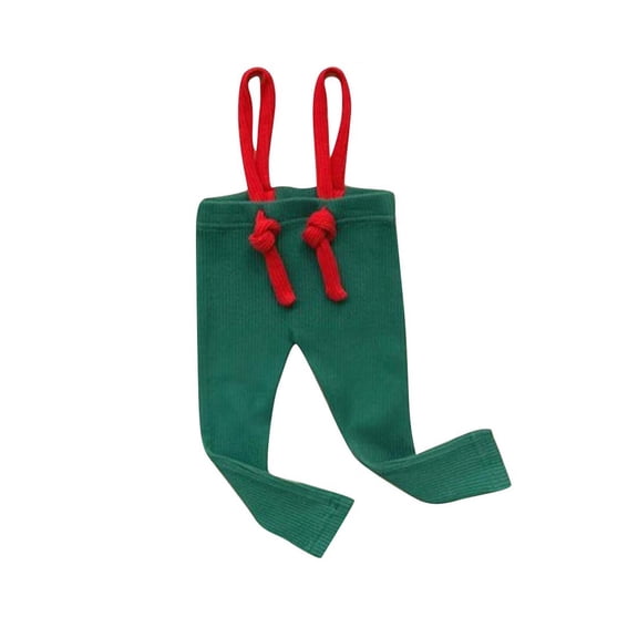 Chrismas Leggings Overalls Girls Infant Stretchy Slim Fitted Cotton Casual Pants Cozy Warm Newborn Baby Clothing, Green, 3 Months