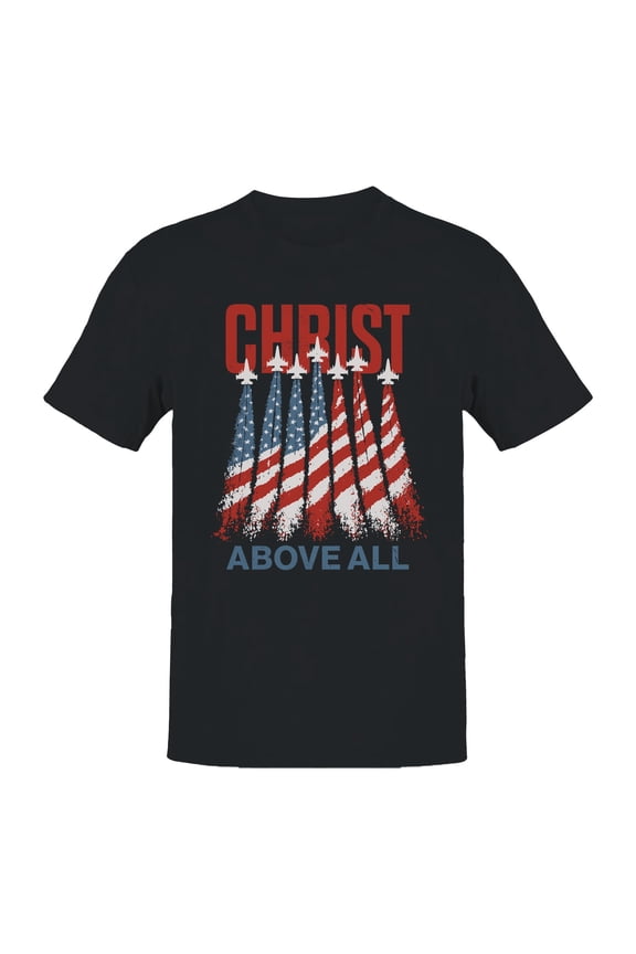 Christ Above All Jets Apparel Men's Black T-shirt