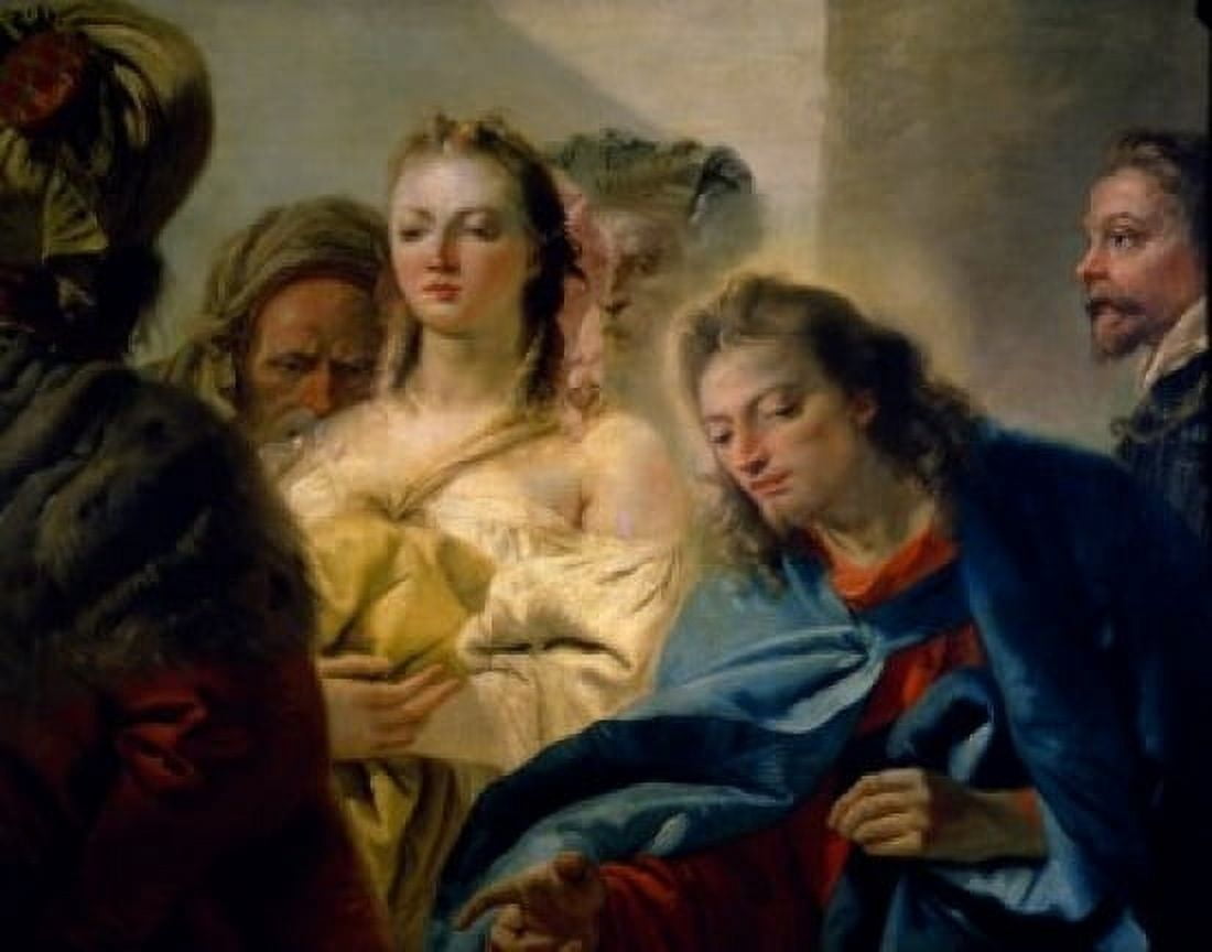 Christ and the Adulteress by Giovanni Domenico Tiepolo 18th Century (1727-1804) France Paris Musee du Louvre Canvas Art - Giovanni Domenico Tiepolo (24 x 36)