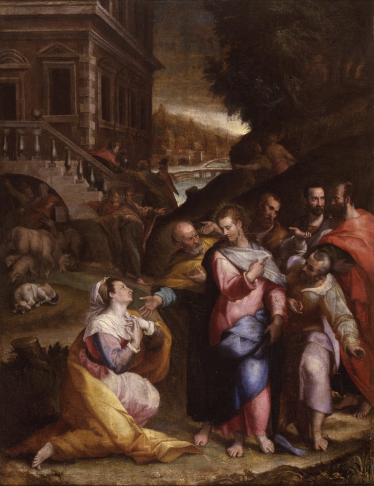 Christ And A Girl From Cana Canvas Art - (24 x 36)