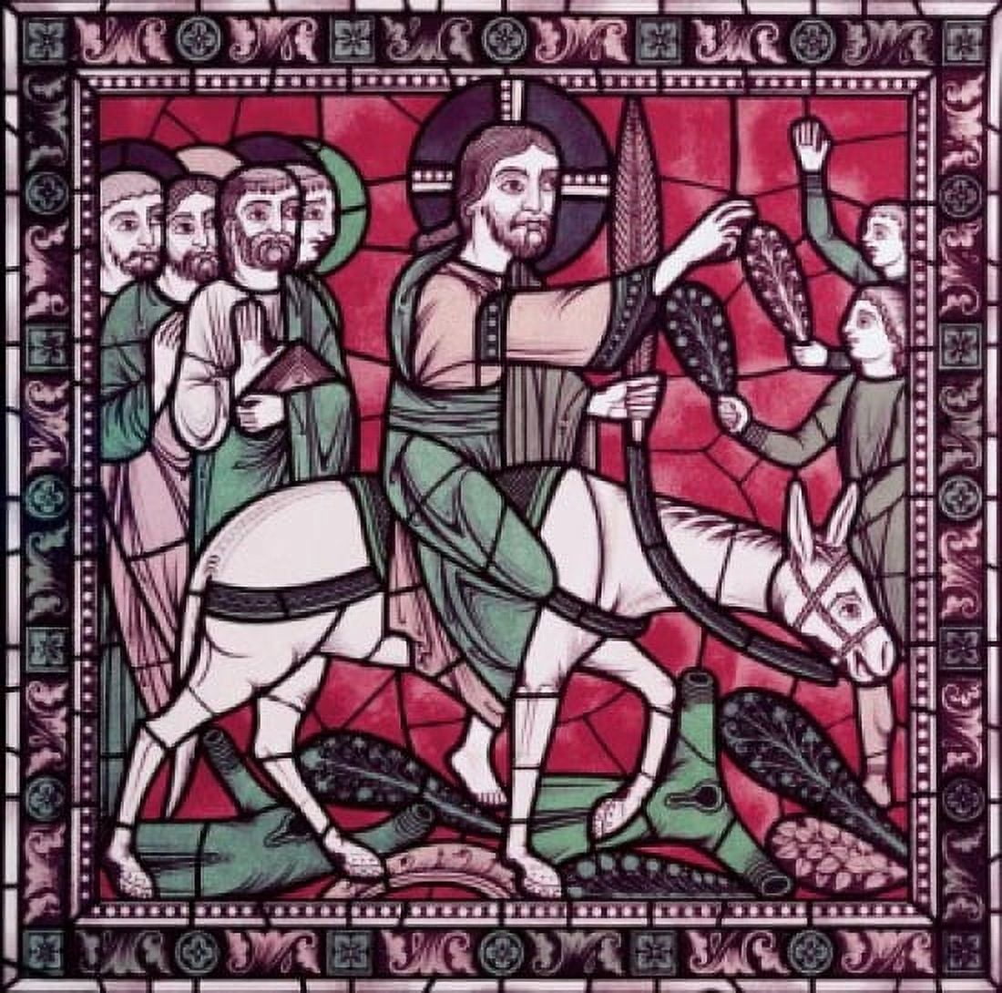 Christ And His Apostles Returning To Jerusalem 12th Century Stained Glass Chartres Cathedral France Canvas Art - (18 x 24)