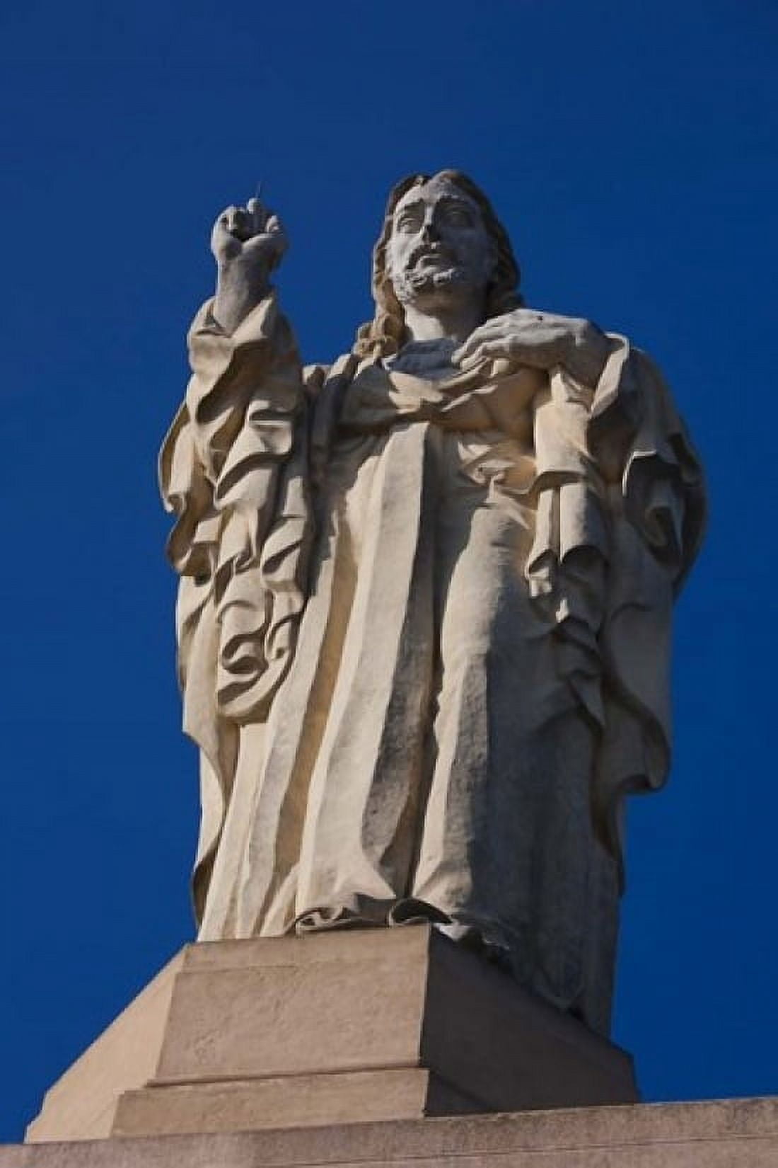 Christ Atop Castilla Santa Cruz de la Mota San Sebastian Spain Canvas Art - Walter Bibikow DanitaDelimont (18 x 24)