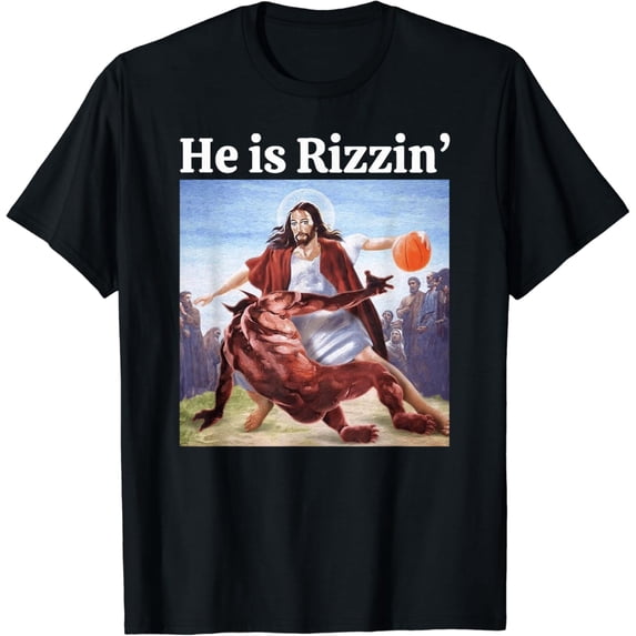 Christ Basketball Christian He Is Rizzin Is Rizzen T-Shirt