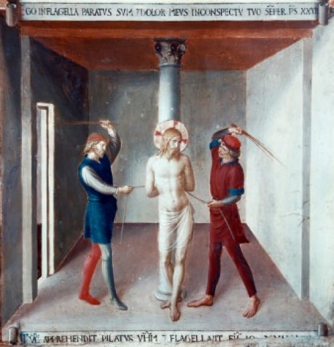 Christ is Beaten The Flagelation (From the Life of Christ Fresco Cycle) by Fra Angelico fresco (1395-1455) Italy Florence Museo di San Marco Canvas Art - Fra Angelico (18 x 24)