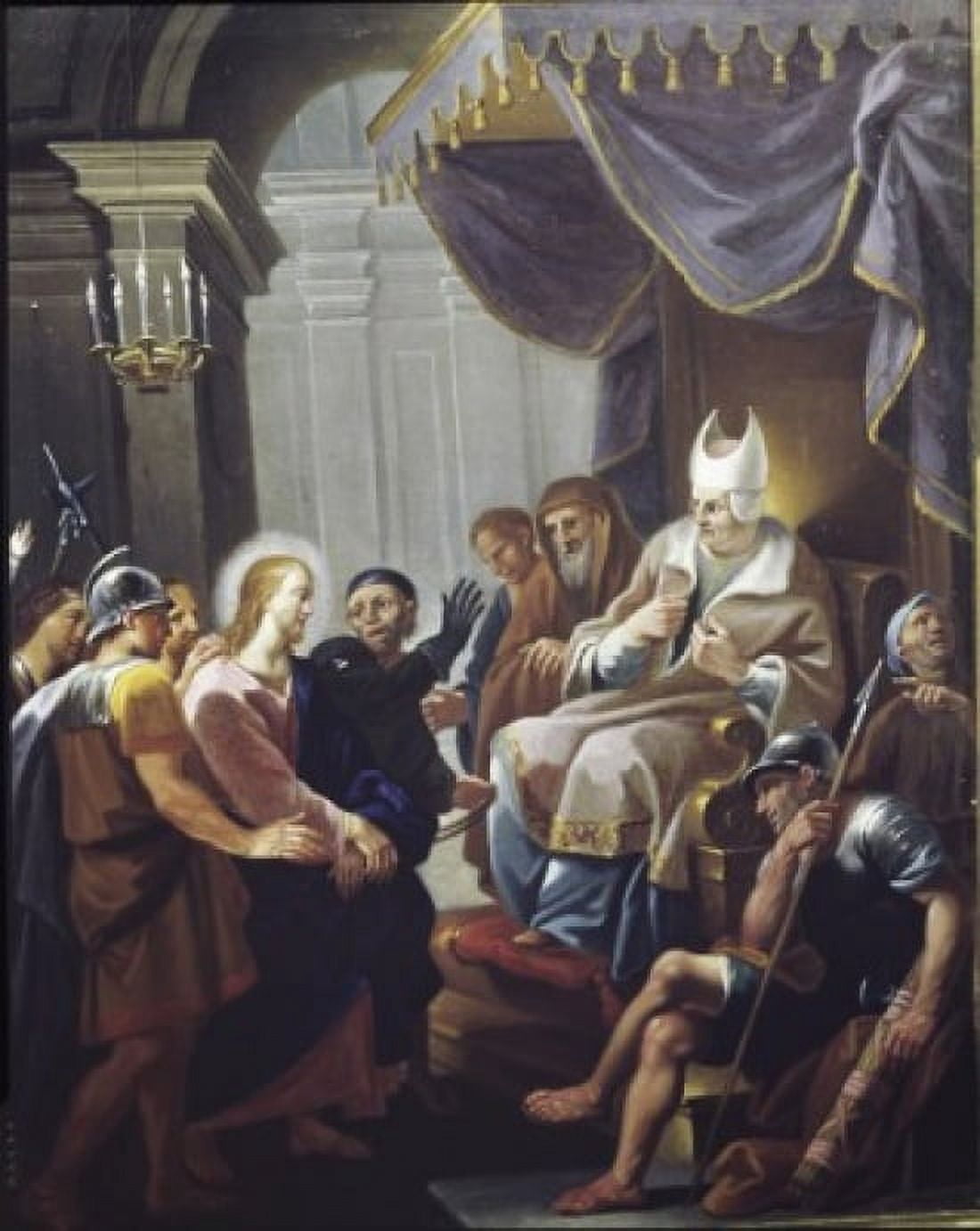 Christ Before the High Priest Hendrick Krock (1677-1738Danish) Canvas Art - Hendrick Krock (18 x 24)