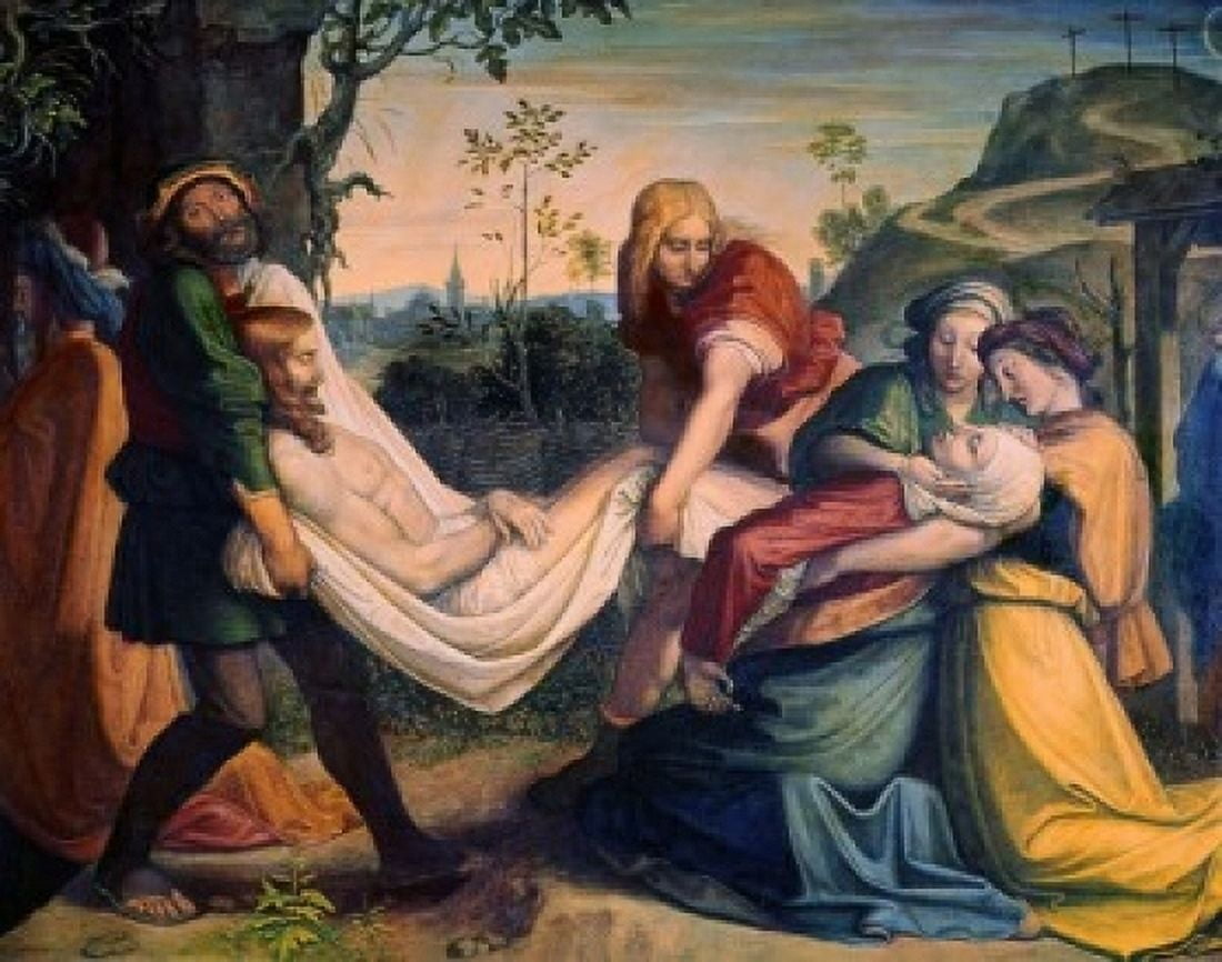 Christ Being Entombed Peter von Cornelius (1783-1867 German) Canvas Art - Peter von Cornelius (24 x 36)