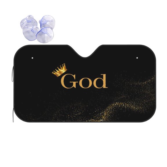 Christ Believe Lord God is King Foldable Car Windshield Sun Shade, UV Protection Heat Shield
