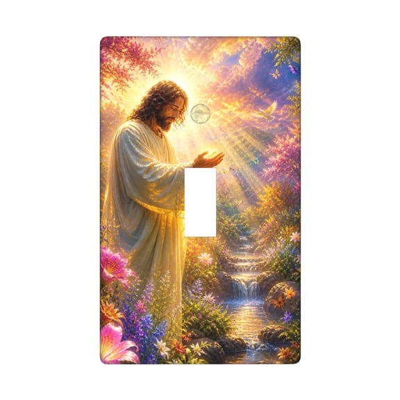 Christ Believe Trust Jesus Single Toggle Light Switch Plate, 1 Gang Outlet Cover