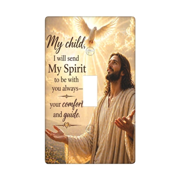 Christ Believe Trust Jesus Single Toggle Light Switch Plate, 1 Gang Outlet Cover