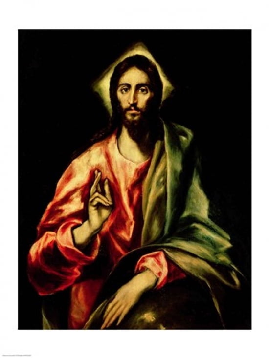Christ Blessing Canvas Art - El Greco (24 x 36)