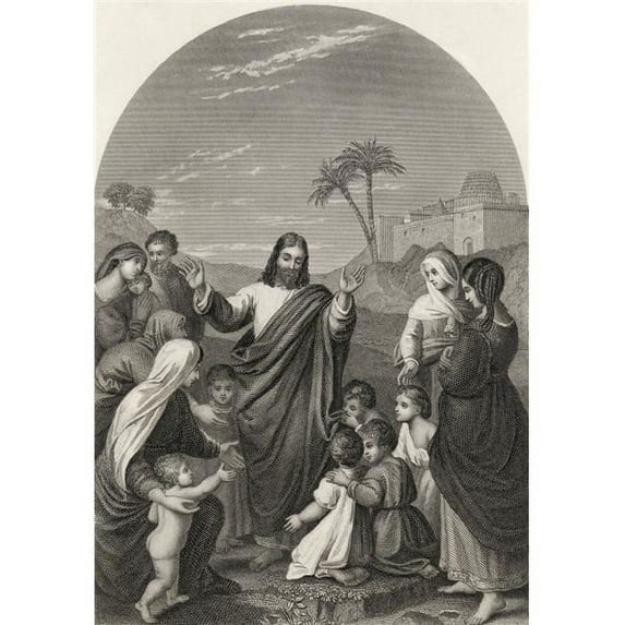 Christ Blessing The Little Children Engraved By S Allen After Overbeke From The National Illustrated Family Bible Publis