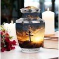 thumbnail image 1 of Christ with Blue Sky Urn for Human Ashes, Mini Keepsake Urns for Ashes Adult Male, Small Funeral Urns for Ashes, Decorative Cremation Urns for Ashes Adult Female, 3 Inch, 2pcs, 1 of 5