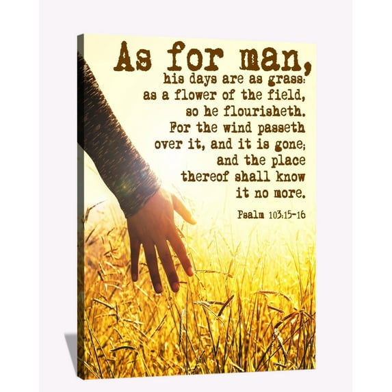 Christ Canvas Art Jesus Framed Painting His Days Are As Grass Quotes Wall Decor Christian Religious Wall Art