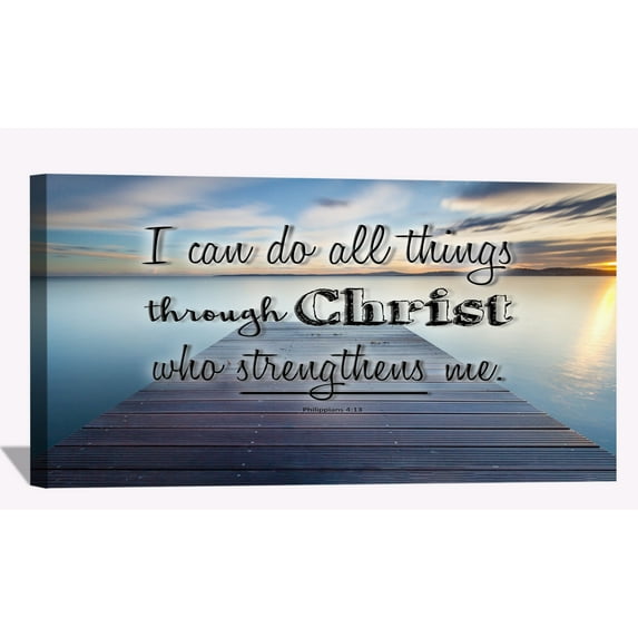 Christ Canvas Art Jesus Framed Painting I Can Do Quotes Wall Decor Christian Religious Wall Art
