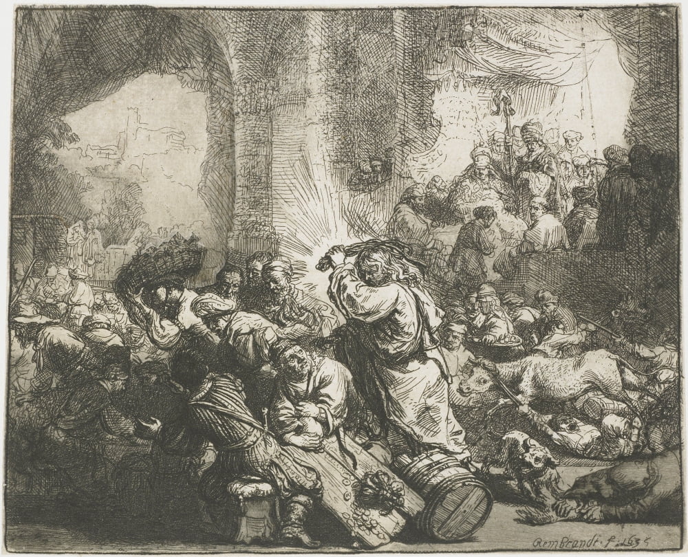 Christ Chases The Moneychangers From The Temple Canvas Art -  (24 x 18)