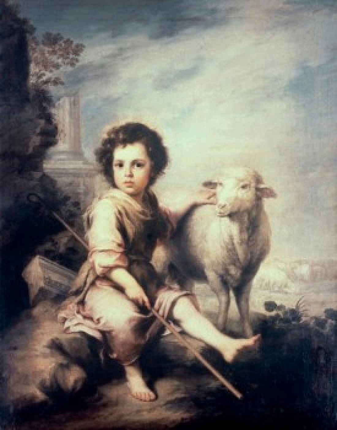 Christ Child as Shepherd  Bartolome Esteban Murillo (1617-1682Spanish) Canvas Art - Bartolome Esteban Murillo (18 x 24)