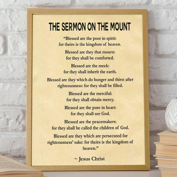 The Sermon On The Mount By Christ Gospel Of Matthew Chapter 5 Scripture Poster Psalm Poster Scripture Print Christ Quote Christian Art Wall Art, Modern Wall Decor, 8x12 UNFRAMED