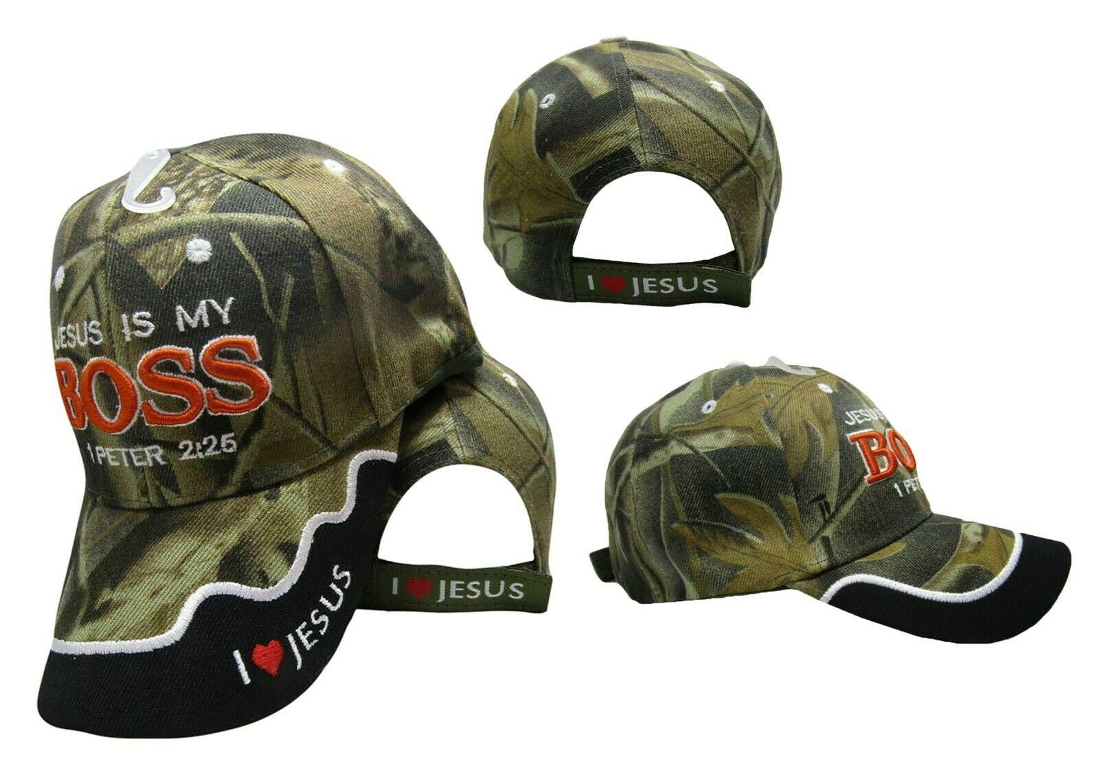 Christ Christian Jesus Is My Boss 1 Peter 2 25 Camo Embroidered Cap christ-christian-jesus-is-my-boss-1-peter-2-25-camo-embroidered-cap