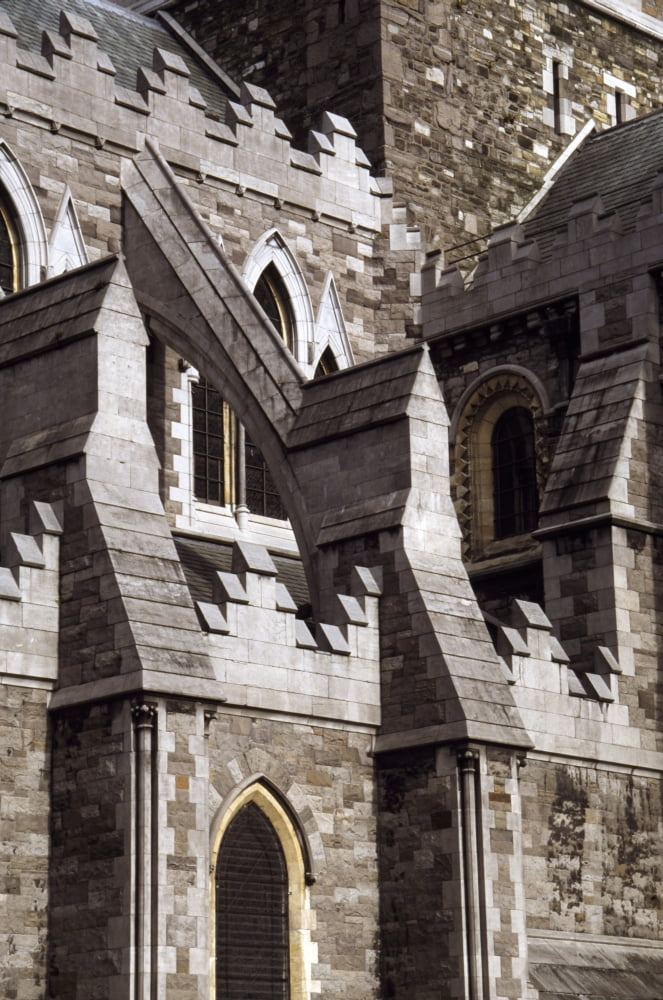 Christ Church Cathedral Dublin City County Dublin Ireland Exterior Of Cathedral With Flying Buttress Canvas Art - Richard Cummins Design Pics (24 x 38)
