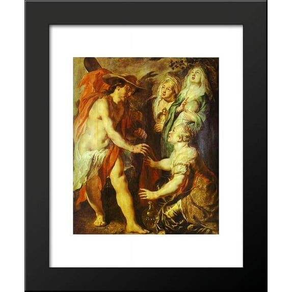 Christ Comes as a Gardener to Three Marys 20x24 Framed Art Print by Jacob Jordaens