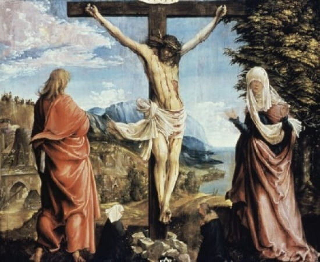 Christ on the Cross with John and Mary Albrecht Altdorfer (ca1480-1538German) Oil on Canvas Staaliche Kunstsammlung Kassel Germany Canvas Art - Albrecht Altdorfer (24 x 36)