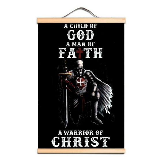 Christ Crusades Armor Warrior Posters Canvas Art Print Scroll Painting Knights Templar Wall Hanging Flag Vintage Wall Decoration 0,Multicolor,11.8X17.7 inches