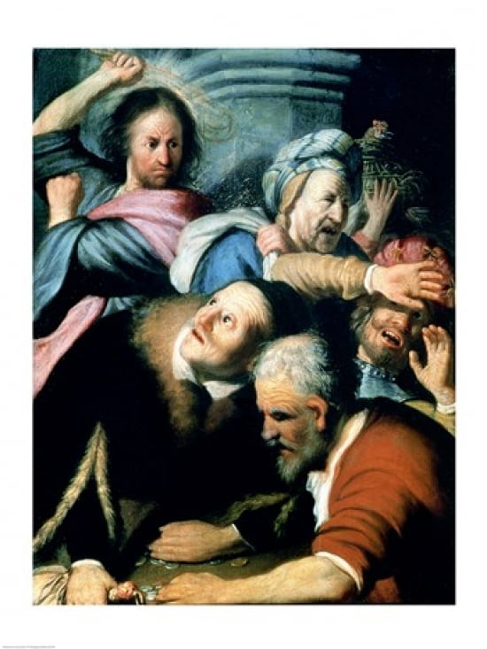 Christ Driving the Moneychangers from the Temple 1626 Canvas Art - Rembrandt van Rijn (18 x 24)