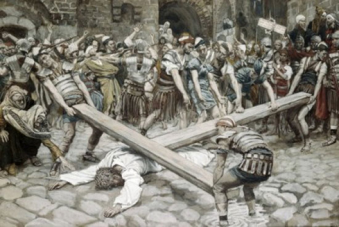 Christ Falls Beneath His Cross James Tissot (1836-1902 French) Canvas Art - James Tissot (18 x 24)