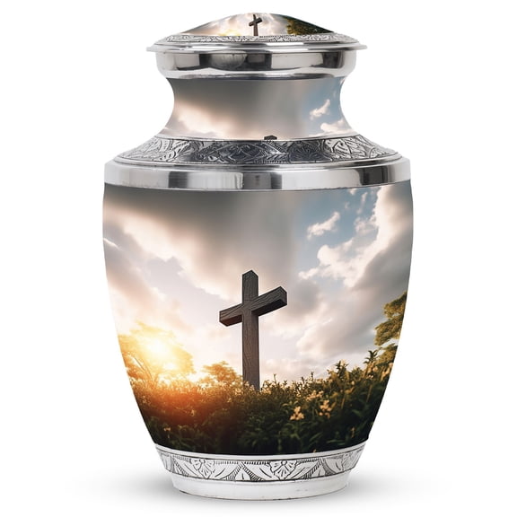 Christ Garden Tree Urn For Ashes Adult Male, Memorial Funeral Urns For Human Ashes, Decorative Burial Urns, Christ Garden Large Urns For Ashes Adult Female, Cremation Urn 10 Inch