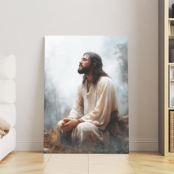 Christ In Gethsemane Artwork, Jesus Praying Garden Print, Bible Verse Wall Art, Spiritual Home Decor, Christian Poster, Religious Print UNFRAMED PAPER POSTER, Home Decor, Vintage Gift