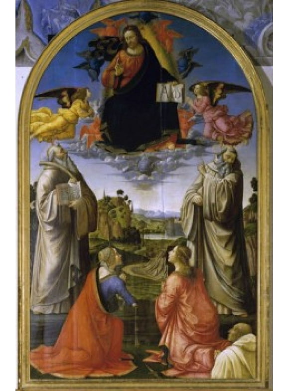 Christ in Glory among the Saints , 1492,, Domenico Ghirlandaio (1449-1494/ Florentine) , Tempera on Board , Pinacoteca, Volterra, Italy Poster Print (18 x 24)