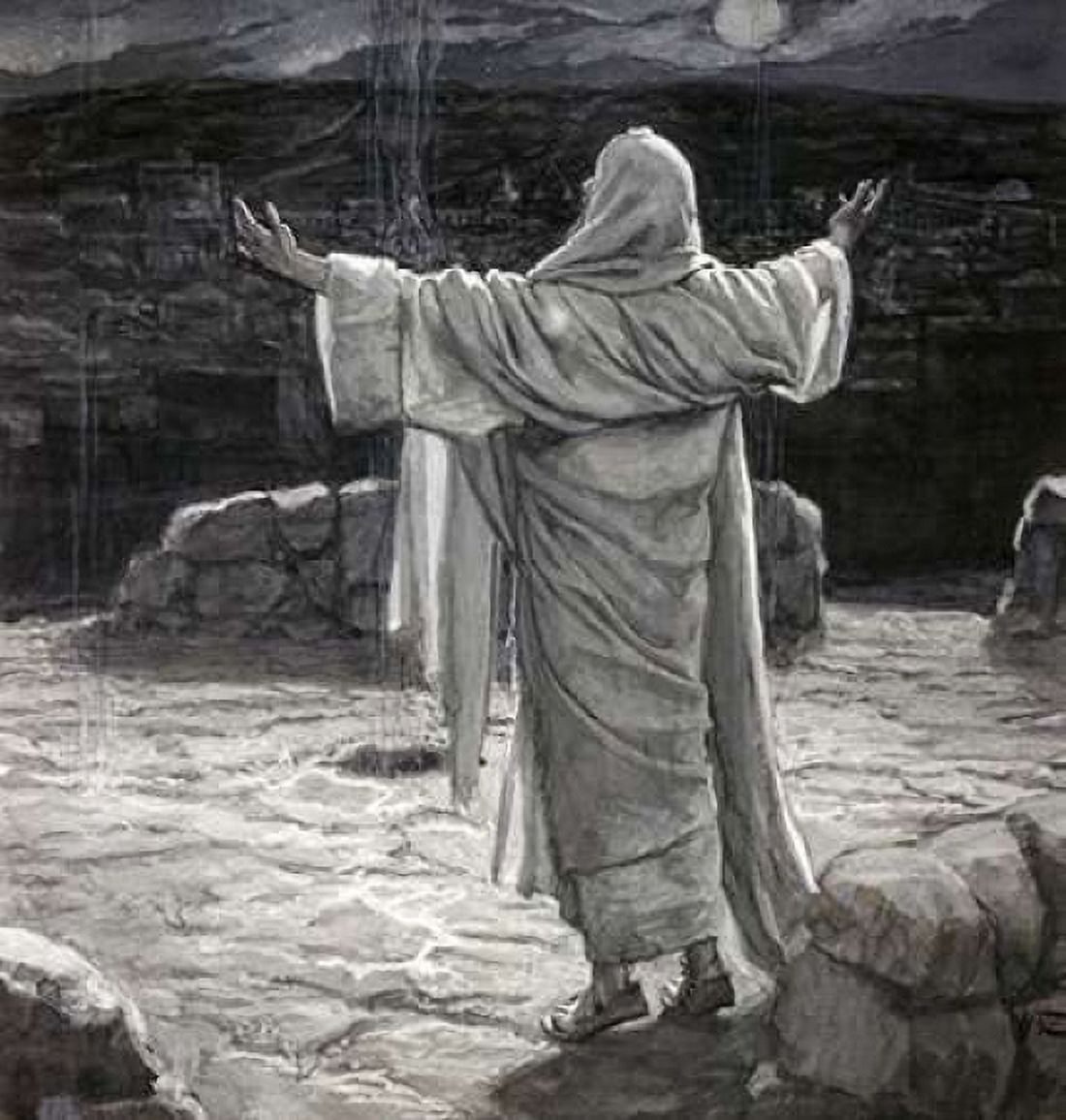 Christ Going to the Mount of Olives at Night Canvas Art - James Jacques Tissot (24 x 24)