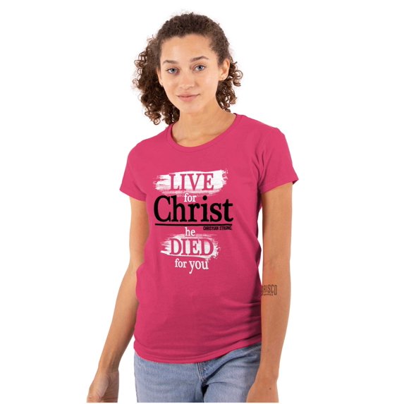 Christ He Died For You Womens Slim Fit Graphic Tee Brisco Brands S