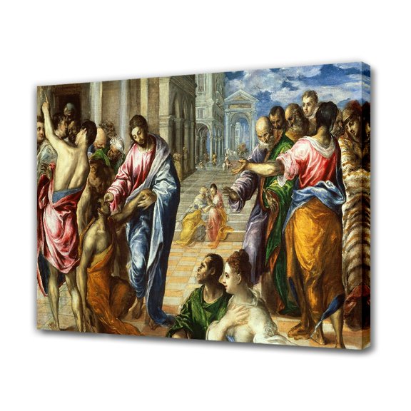 Christ Healing the Blind Canvas Poster Bedroom Decor Sports Landscape Office Room Decor Gift,Frame-style,16x24inch(40x60cm)