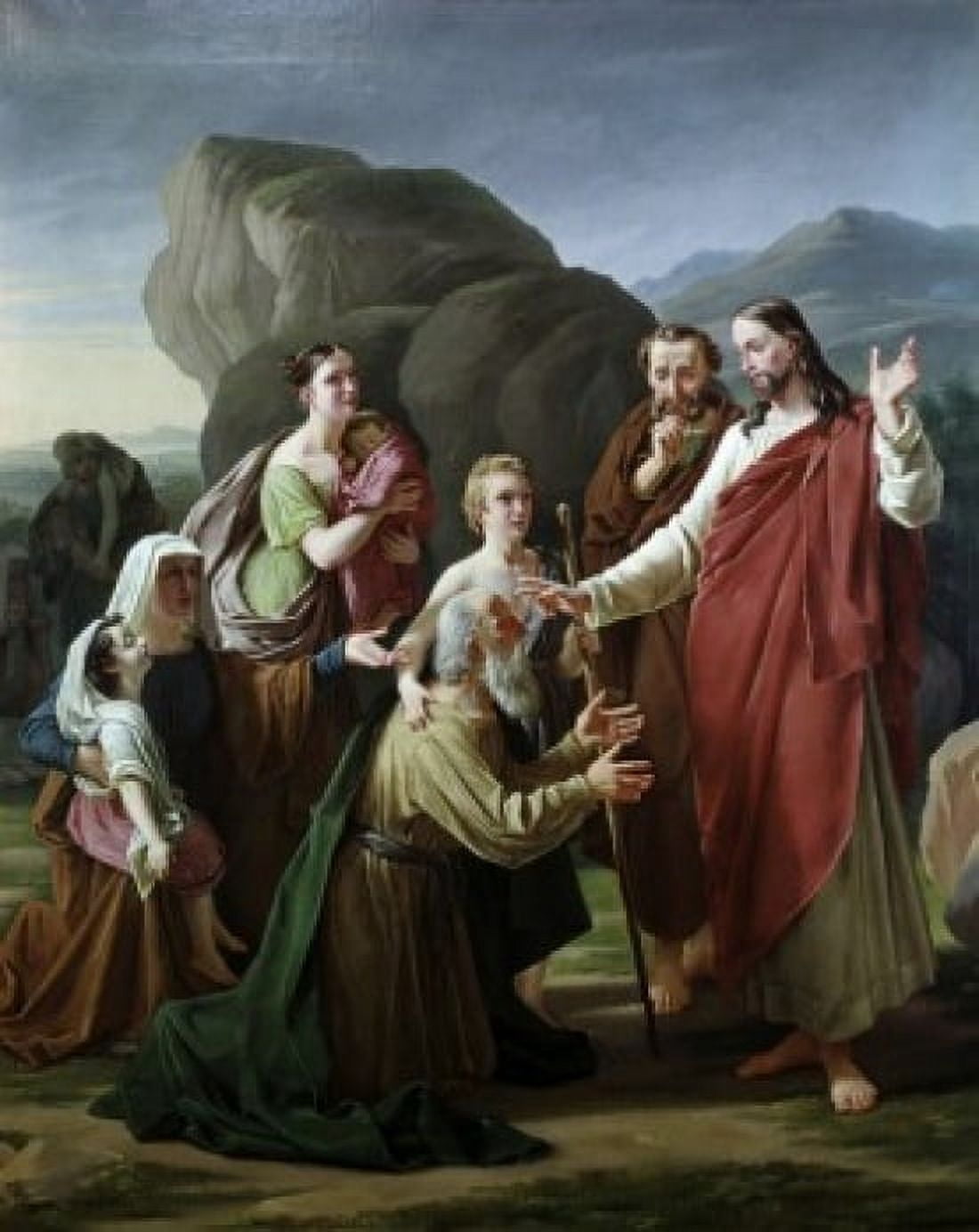Christ Healing the Blind Martinus Christian Wedseltoft Rorbye (1803-1848 Danish) Canvas Art - Martinus Christian Wedseltoft Rorbye (18 x 24)