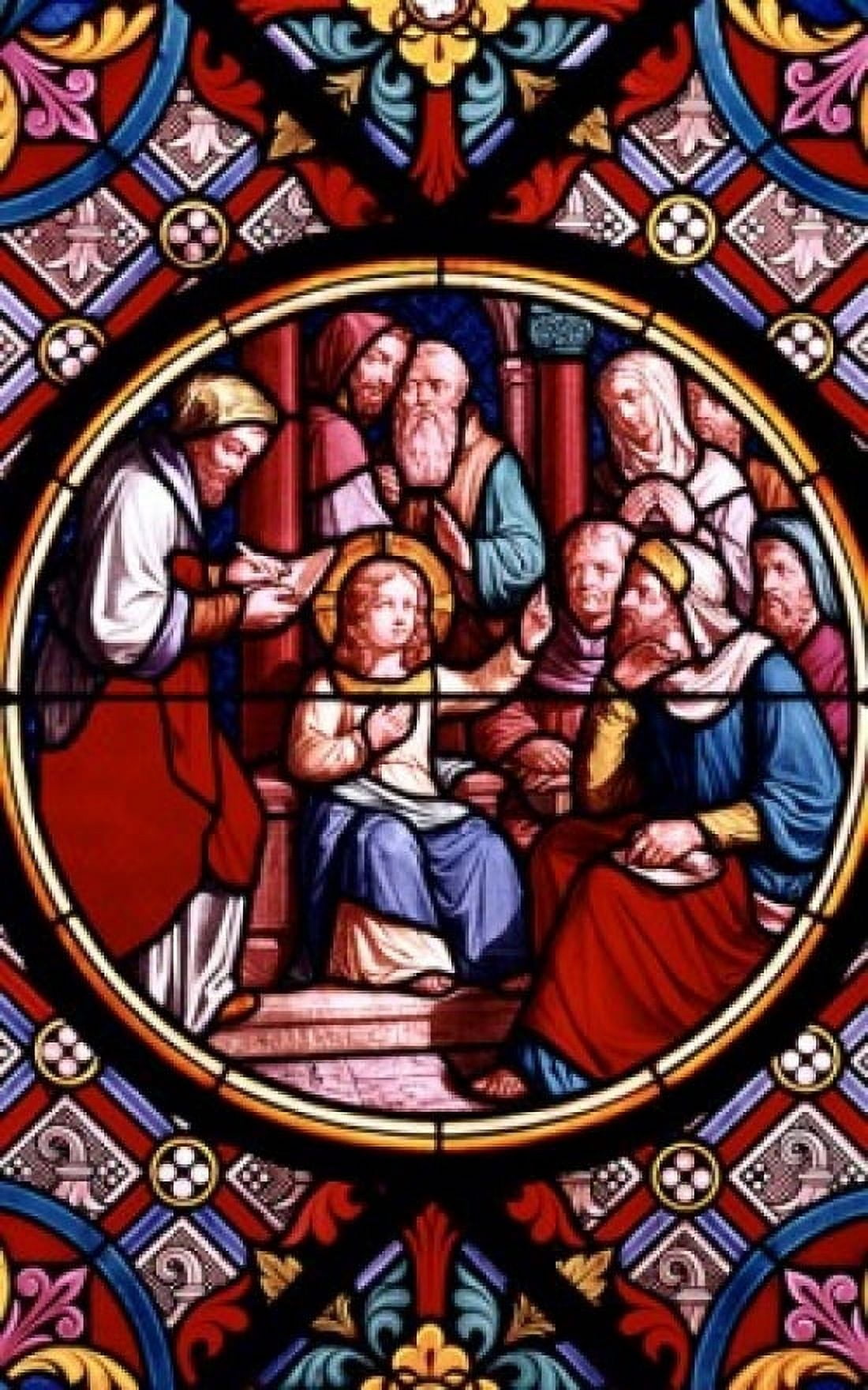 Christ In The Temple Stained Glass Canvas Art - (24 x 36)