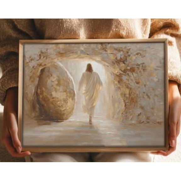 Christ Is Risen Empty Tomb Christian Poster, Poster Home Decor , Poster Print Only
