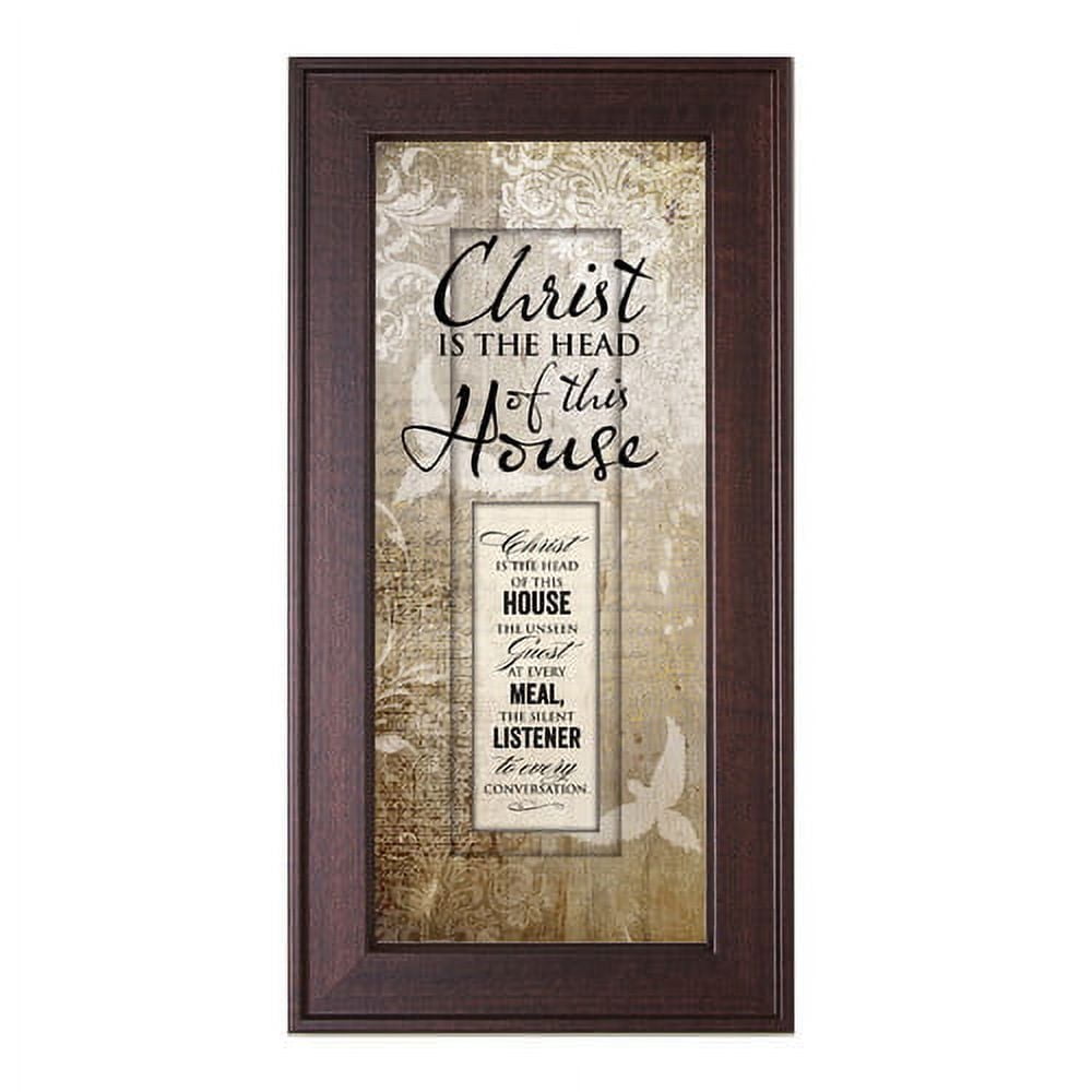 Christ Is The Head of This House Brown Wood Framed Wall Art