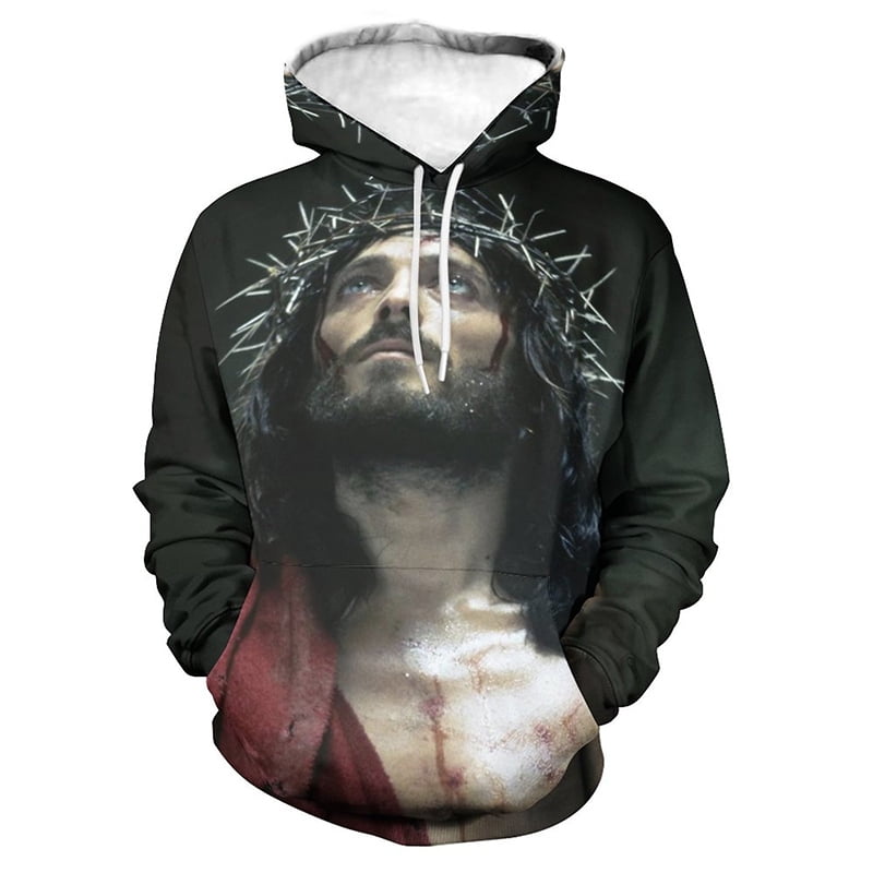 Christ Jesus Graphic Hoodie Men Clothing 3D God Bless You Print New in ...