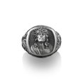thumbnail image 1 of Christ Jesus Ring for Men in Sterling Silver, Jesus with Crown of Thorns Ring, Religious Ring, Christian Pinky Ring, Sterling Silver Gifts, 1 of 5
