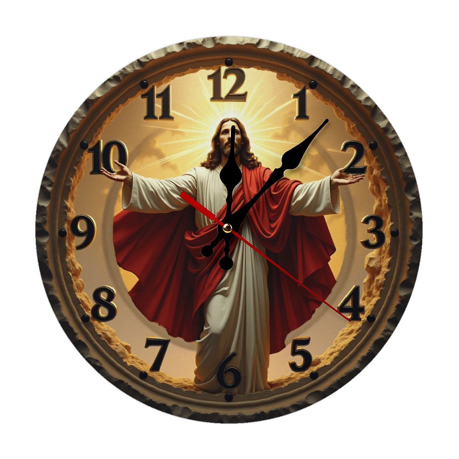 Christ Jesus Wall Clock 10 Inch Silent Non Ticking Round Clock ...