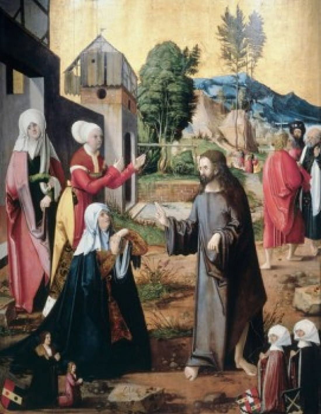 Christ Leaving the Holy Women Master of Swabian Altarpieces Canvas Art - (18 x 24)