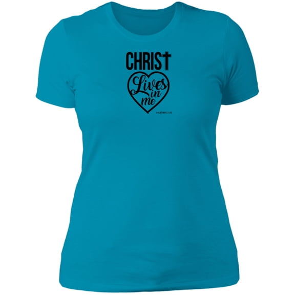 Christ Lives in Me Ladies Boyfriend Tee Shirt