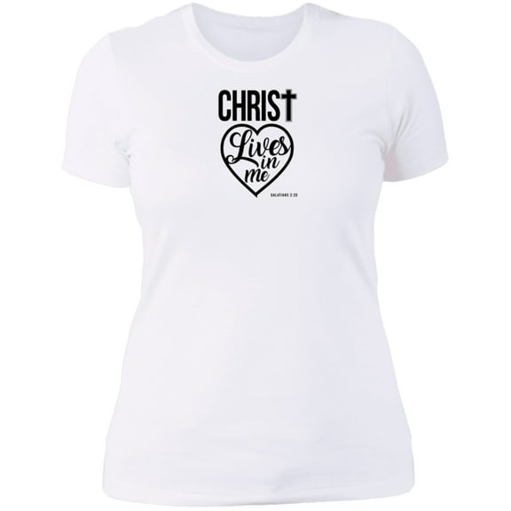 Christ Lives in Me Ladies Boyfriend Tee Shirt