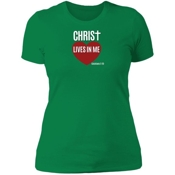 Christ Lives in Me Ladies Boyfriend Tee