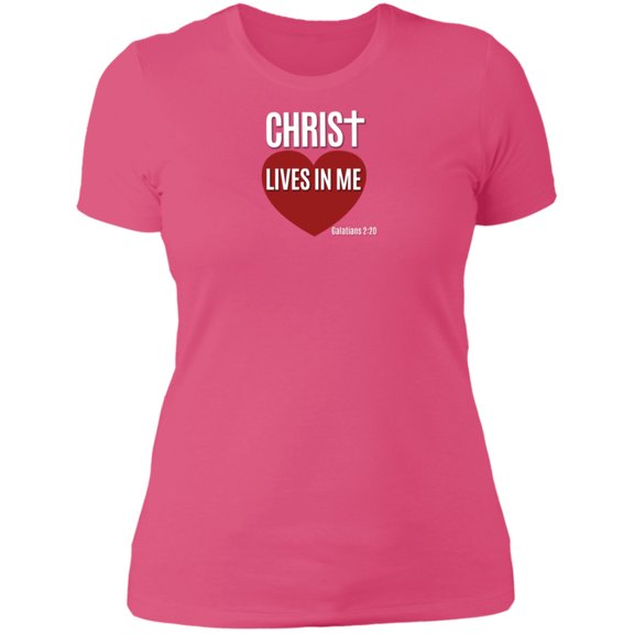 Christ Lives in Me Ladies Boyfriend Tee